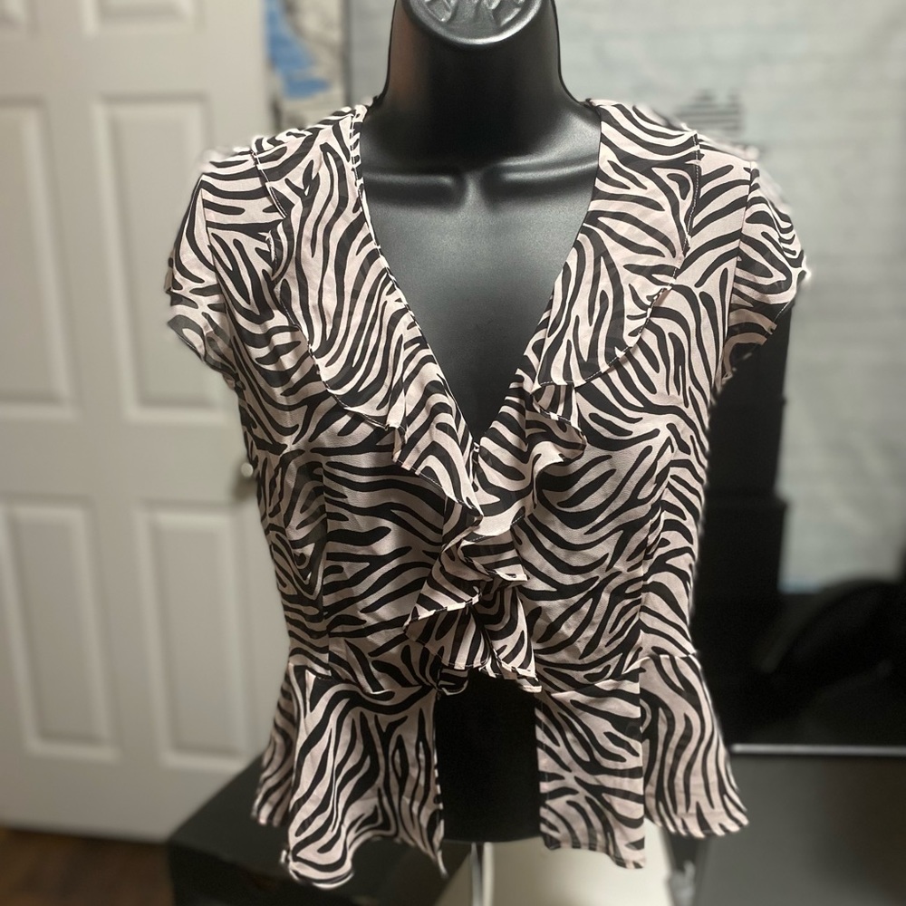 Victoria’s Secret & VS Pink Size SMALL Set of 2 Tops-1 NWT & 1 Used-Animal Print